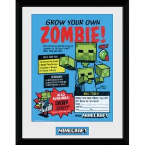 Fotografía enmarcada Minecraft: cultiva tu propio zombie de 30×40 cm