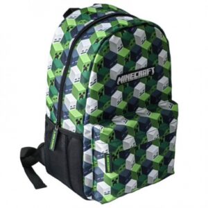 Mochila escolar de Minecraft verde con bolsillo delantero de 40 cm